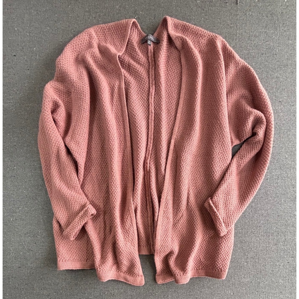 BECOOL Womens Open Front Cardigan Pink Textured Knit Oversized Sweater M/L 50952